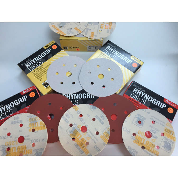 Indasa Rhynogrip Plus Disc 150mm 6 Delik Disk Zımpara P40-P60-P80