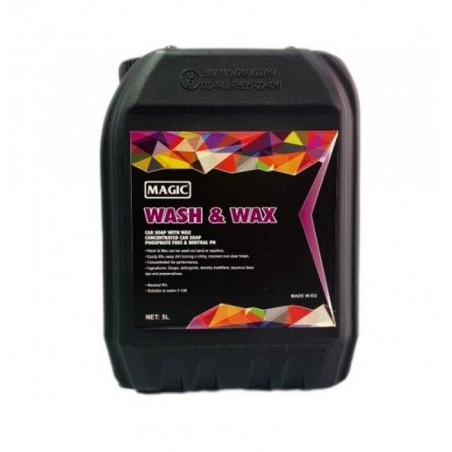 MAGİC WASH & WAX - Cilalı Ph Nötr Bol Köpüklü Araç Yıkama Şampuanı – 5 Litre **YENİ**